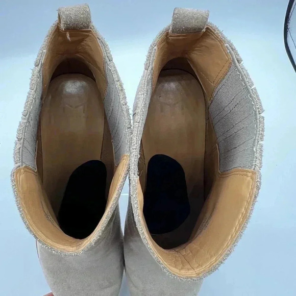 Marc Fisher 9M Mloshay Leather Pull on Booties Western Cowgirl Boots Suede Tan - Picture 9 of 13